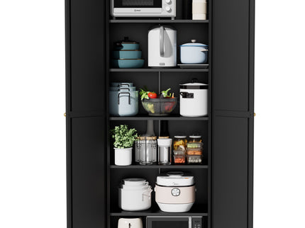 Kitchen Pantry Cabinet With 4 Adjustable Shelves, Heavy Duty Freestanding Organizer