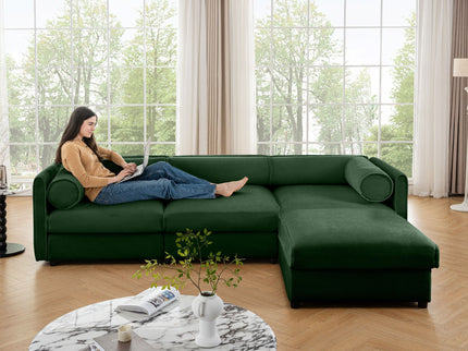 Contemporary Elegant Sofa With Storage And Ottoman