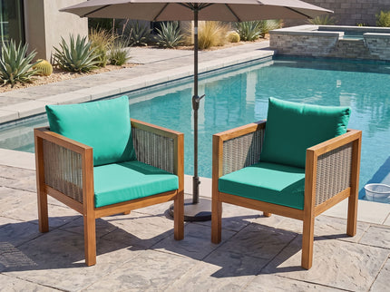 2 Piece Outdoor Armchair Set With Cushion
