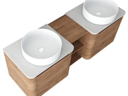 Wall Mounted Bathroom Vanity With Art Sink, 1 Storage Shelf, Soft Close Door