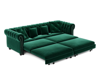 3 In 1 Pull Out Convertible Sleeper Sofa Bed, King Size, Chaise Lounge