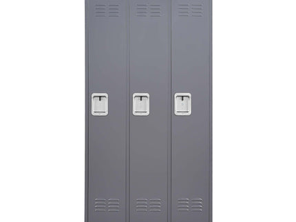 3 Door Lockers With Lock For Home, Gym, Office, School, And Garage - Gray
