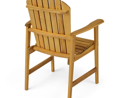 Outdoor Weather Resistant Acacia Wood Adirondack Dining Chairs (Set of 2)