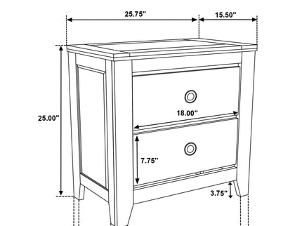Pelton - 2 Drawer Nightstand - Oak