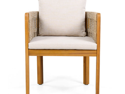 Outdoor Dining Chairs With Mix Rope Handles (Set of 2)