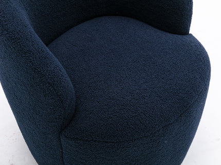 Teddy Fabric Swivel Accent Armchair Barrel Chair With Powder Coating Metal Ring