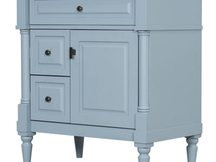 Modern Bathroom Vanity With Sink, Freestanding Cabinet With Flip Drawer & Adjustable Shelf
