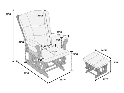 Upholstered Glider Chair With Ottoman