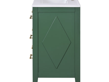 Retro Bathroom Vanity With Sink Combo, Free Standing Single Set With 3 Drawers