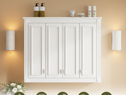 Wall Mounted Medicine Cabinet With Adjustable Shelf - White