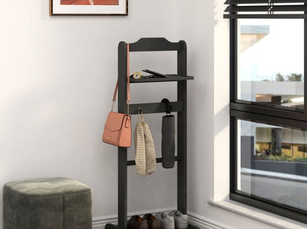 Accent Portable Garment Rack, Clothes Valet Stand With Storage Organizer
