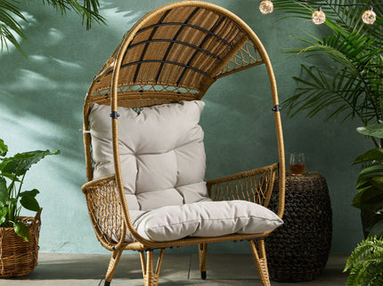 Outdoor Wicker Standing Basket Chair With Cushion