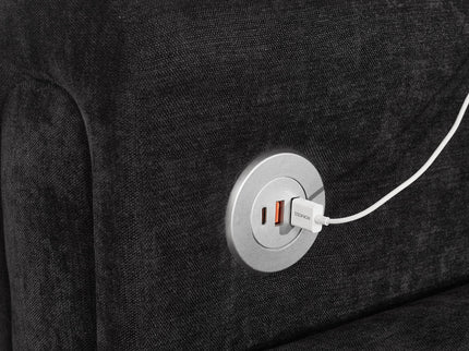 Modular Sectional Sofa With Movable Ottomans, USB Ports & Side Tables