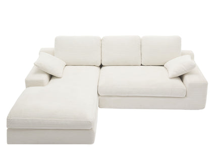 Compressed Sofa With 3 Back Cushions, 2 Throw Pillows