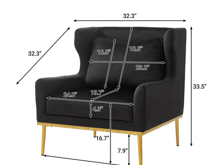 Elegant Curved Armrest Accent Armchair
