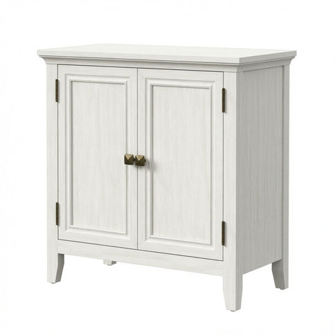 2 Door Buffet Cabinet With Adjustable Shelves - Matte White / Grayish
