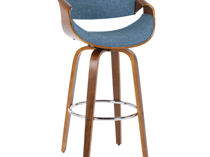 Curvini Mid - Century Modern Fixed Height Barstool With Swivel (Set of 2)