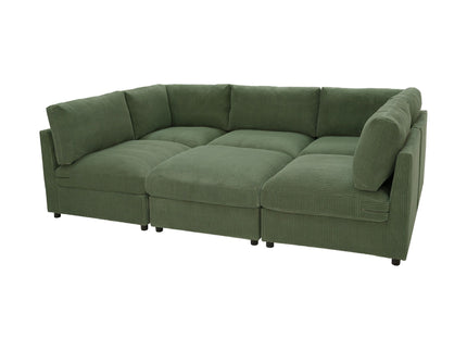 Reversible Modular Sectional & Custom Configuration And Premium Upholstery - Dark Green