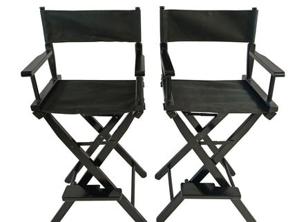 Casual Home Director's Chair, Foldable Style, Suitable For Adults (Set of 2) - Black