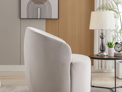 Swivel Accent Armchair Barrel Chair With Powder Coating Metal Ring