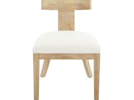 Contemporary Fabric Upholstered Side Dining Chairs Set With Curved Back