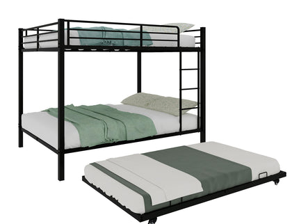 Bunk Bed For Kids, Convertible Frame With Ladders & Guardrail