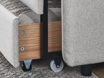 Daybed With Trundle And Storage Drawers, Flat Arms With Pocket