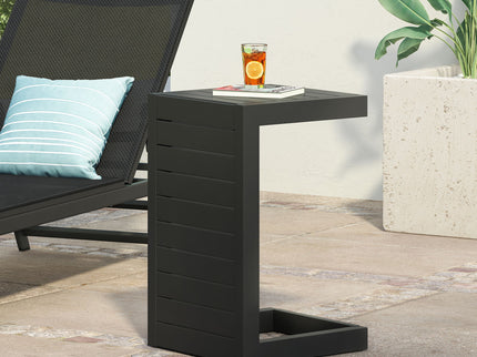 Aluminum Outdoor C - Shaped Side Table For Patio