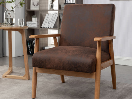 Wide Arm Chair - Brown