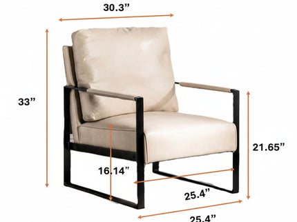 Accent Chair With Durable Square Frame, Armchair Upholstery - Gray