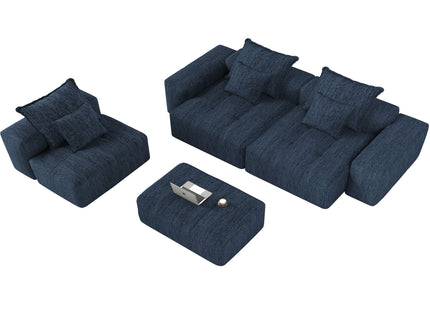 Modern Oversized Diy Combination Modular Sectional Sofa & Pillows