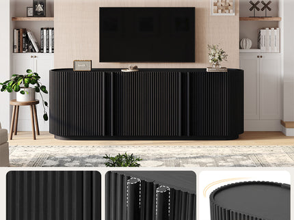 TV Stand With Fluted Tambour Style Door