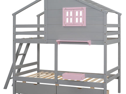 Bunk Bed With Playhouse Roof And Window
