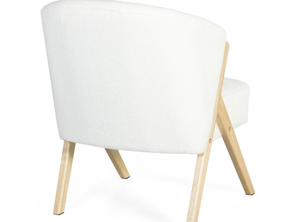 Modern Accent Chair With Polyester Upholstery And Minimalist Lounge Chair For Living Room, Bedroom, Or Office - White