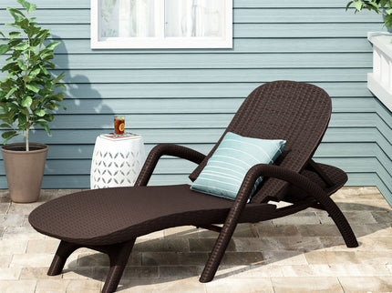 Polypropylene Resin Chaise Lounge With Hand Crafted Details - Dark Brown