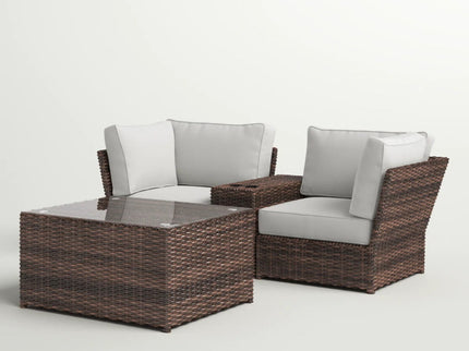 Comfortable Modern Patio Rattan Sectional Set With Cushions