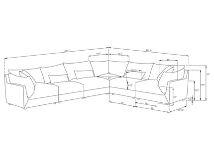 Tomasina - Modular Sectional Sofa With Cushions