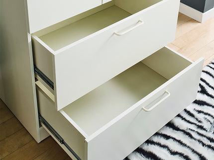 Emma - 2 Door Closet With 2 Drawers And Hanging Bars - White