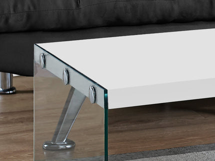 Coffee Table Rectangular For Living Room Clear Tempered Glass