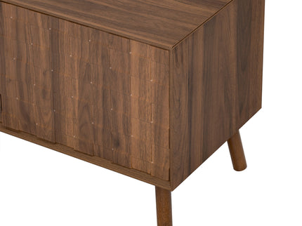 TV Stand With Soft Closing Hinges And Cable Management - Walnut