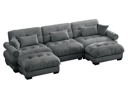 Super Comfort Oversized Modular Sectional Sofa With Movable Ottoman