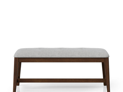 Backless Upholstered Dining Bench Mid Century Seating - Beige