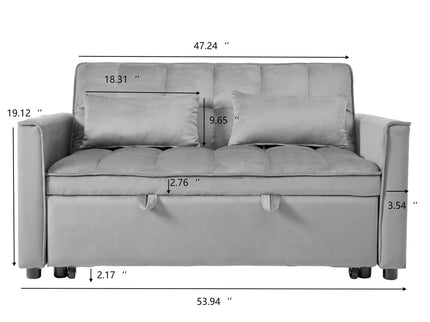 3 In 1 Pull Out Couch Convertible Sofa Bed With Reclining Backrest