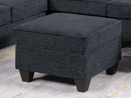 5 Piece Sectional Set With USB Port Left Arm Loveseat Chaise Right Arm Loveseat Corner Wedge Armless Chair Ottoman Upholstered - Black / Slate