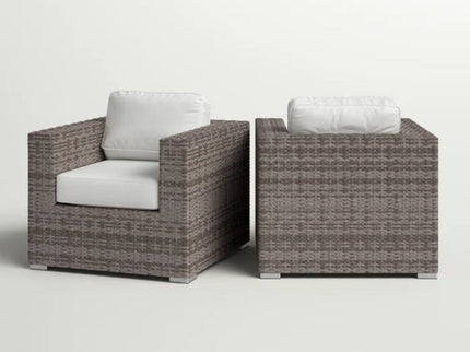 Grade - Club Patio Chair With Sunbrella Cushions (Set of 2) - Gray Mix / White