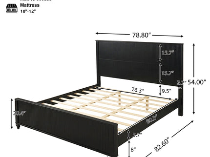 Fluted Platform Bed Frame, No Box Spring Needed