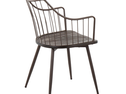 Winston - Farmhouse Style / Dining Chair - Brown / Dark Walnut