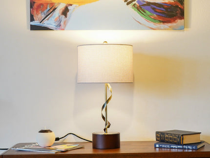 Nightstand Desk Lamp With Twisted Base - White
