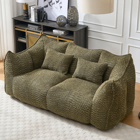 Comfortable Dual Beanbag Chair With High Resilience Foam Core For 2 People