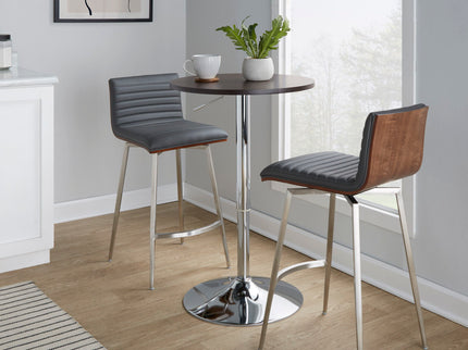 Mason - 3 Piece Swivel Mid Century Modern Counter Height Dining Set With Adjustable Table